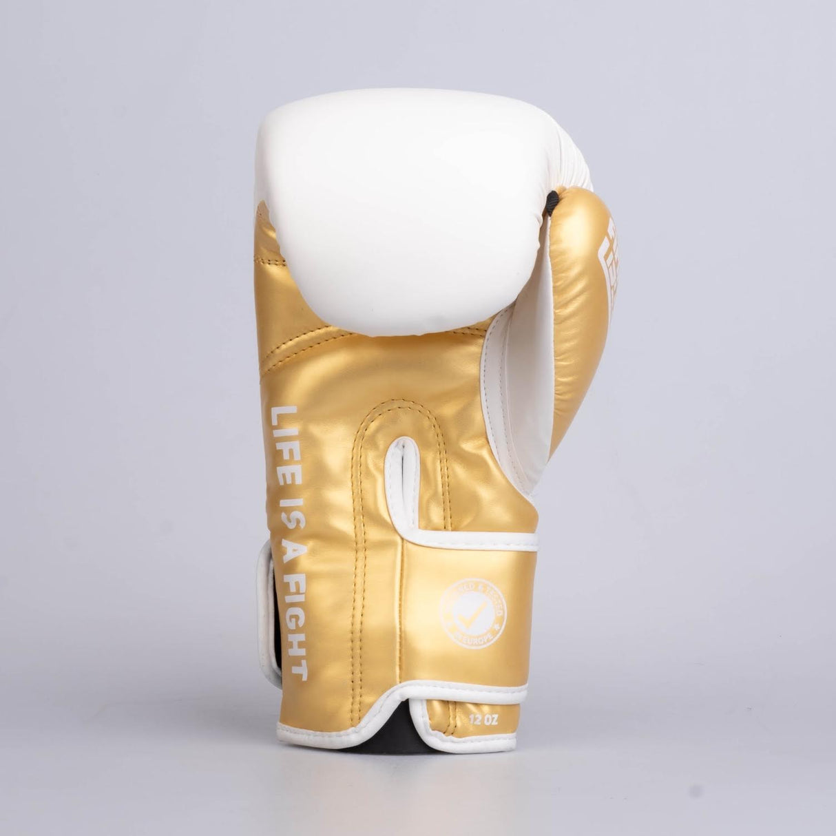 Gants de boxe Fighter Training PU - blanc/or, FBG-TRP-002