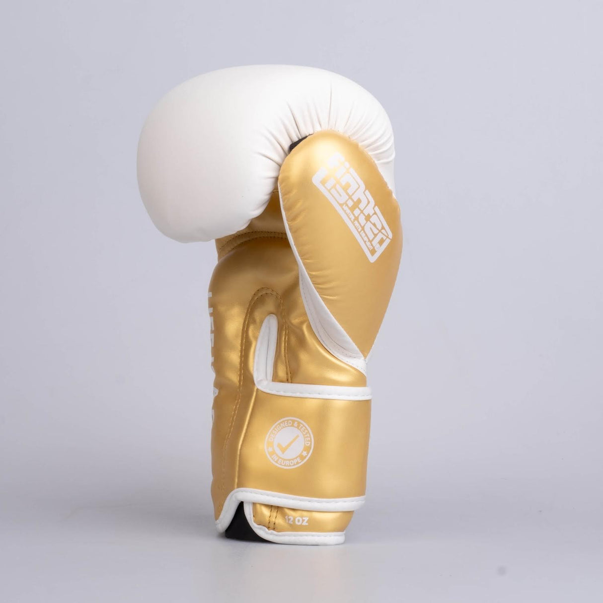 Gants de boxe Fighter Training PU - blanc/or, FBG-TRP-002