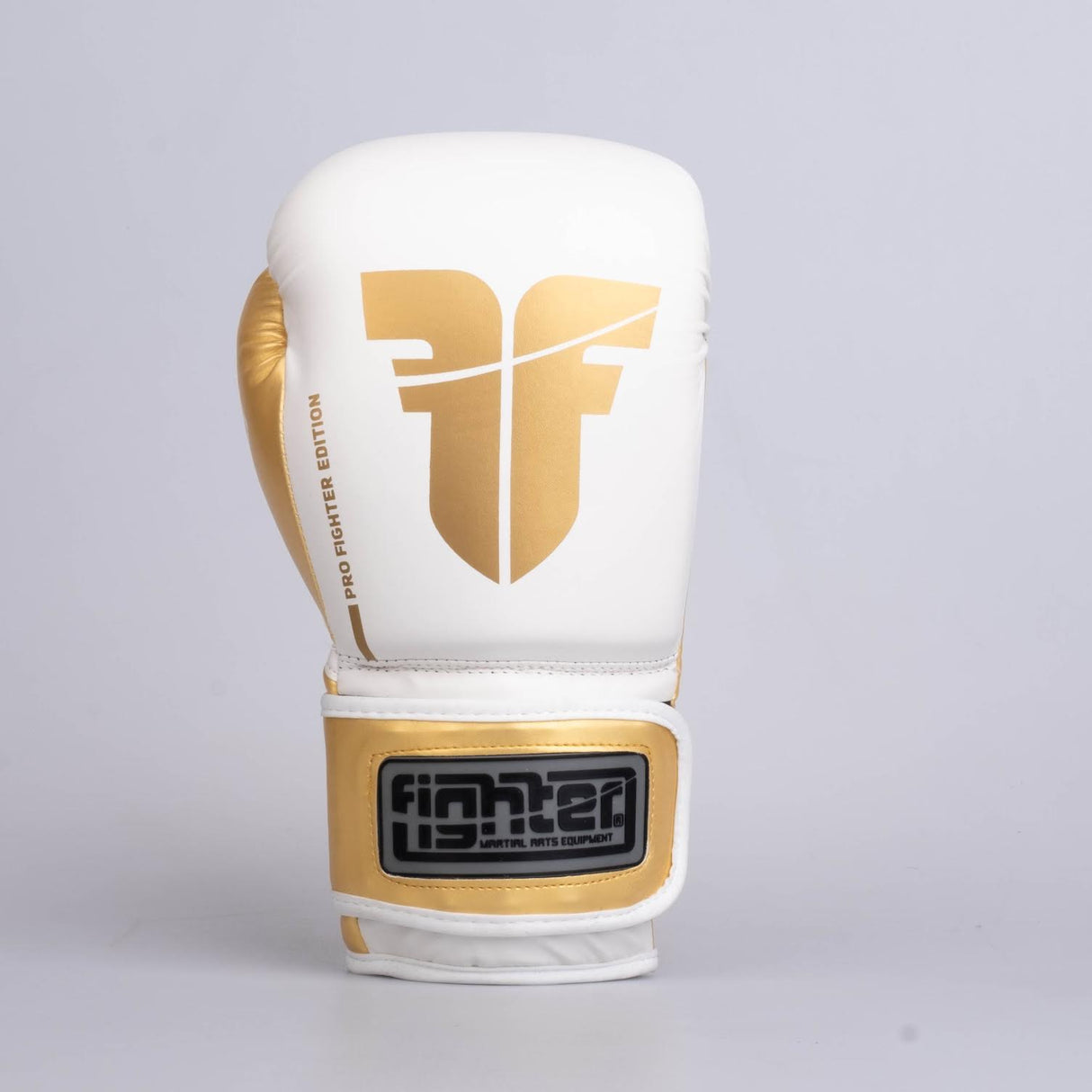 Gants de boxe Fighter Training PU - blanc/or, FBG-TRP-002