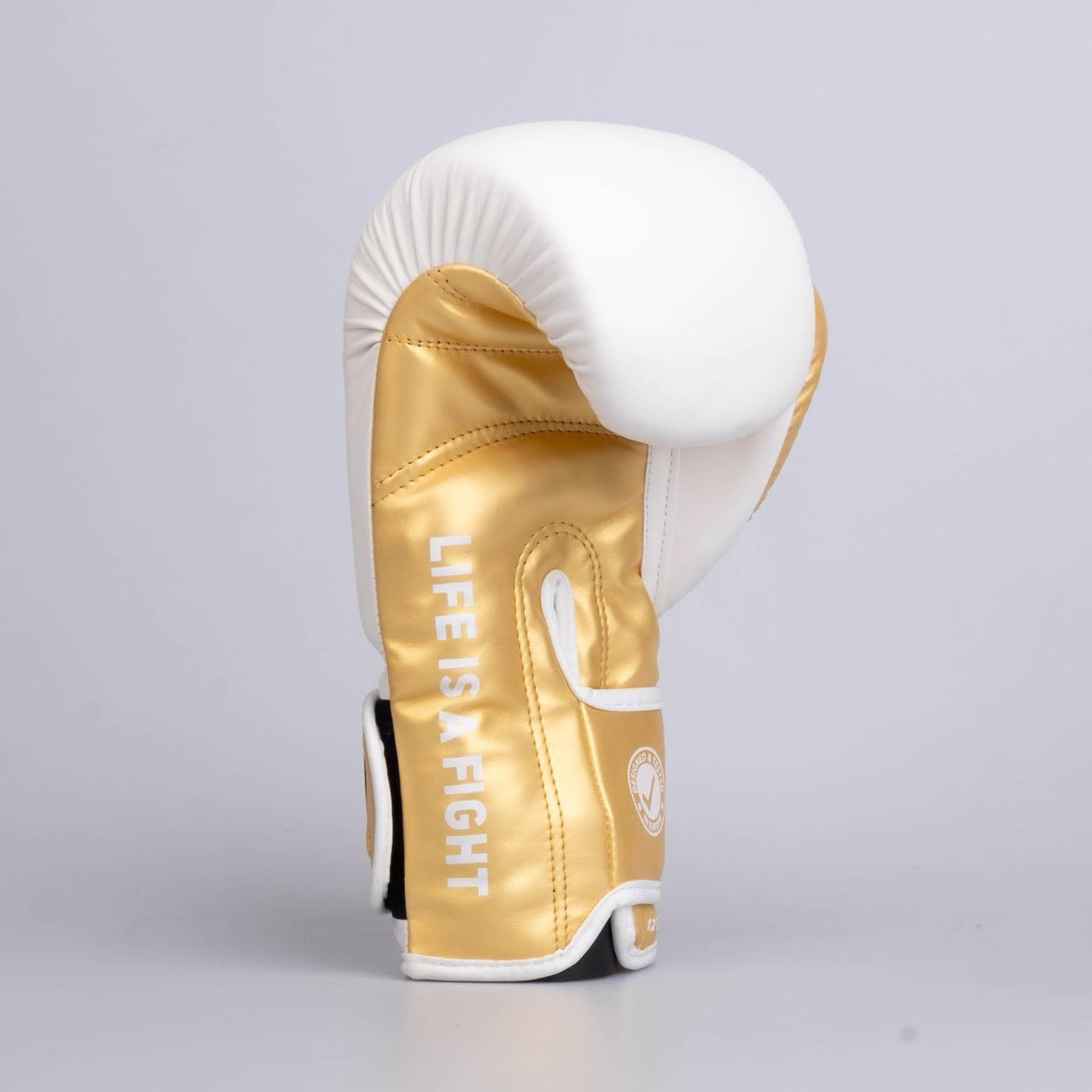 Gants de boxe Fighter Training PU - blanc/or, FBG-TRP-002