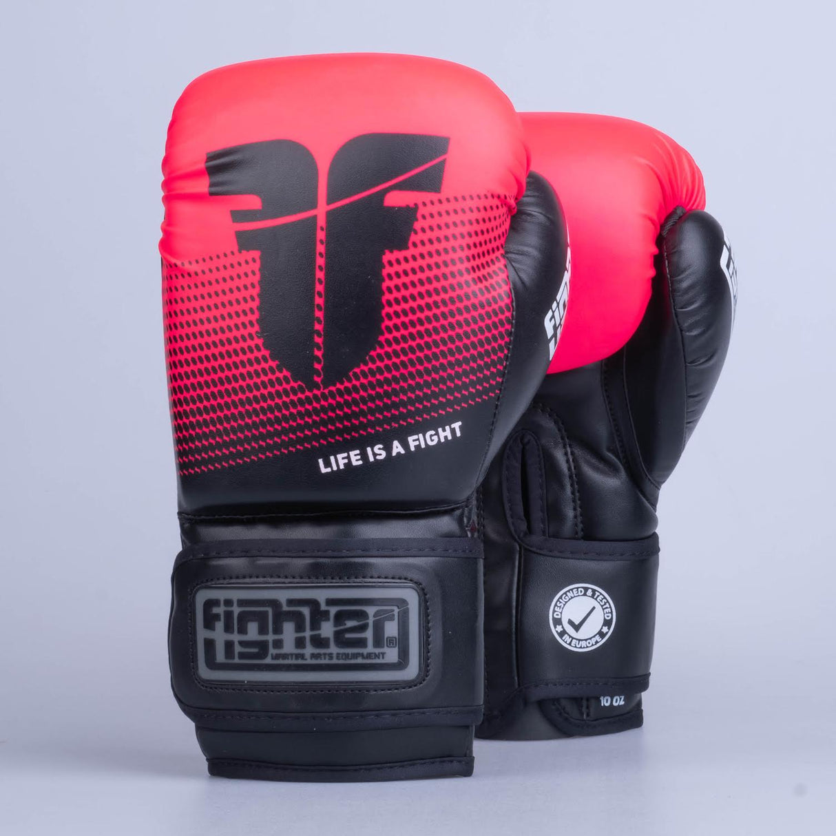 Gants de boxe Fighter Training PU - noir/rose, FBG-TRP-003