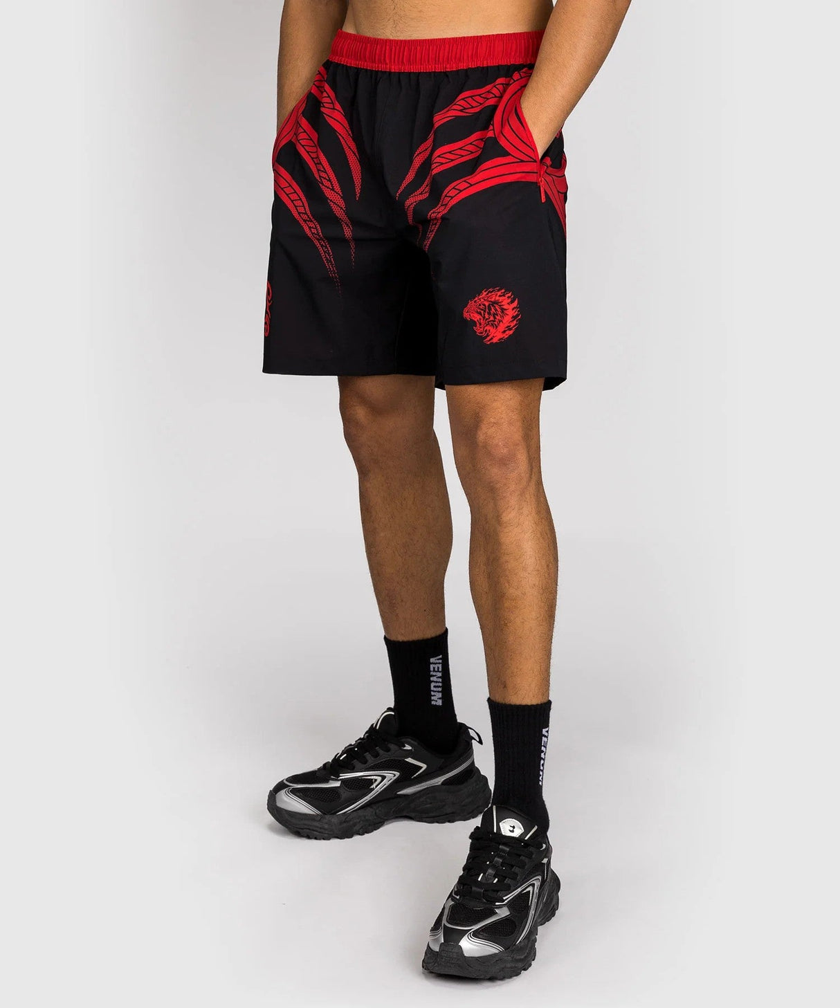 Venum x Mike Tyson Tiger Training Shorts – Black/Red, VENUM-06037-100