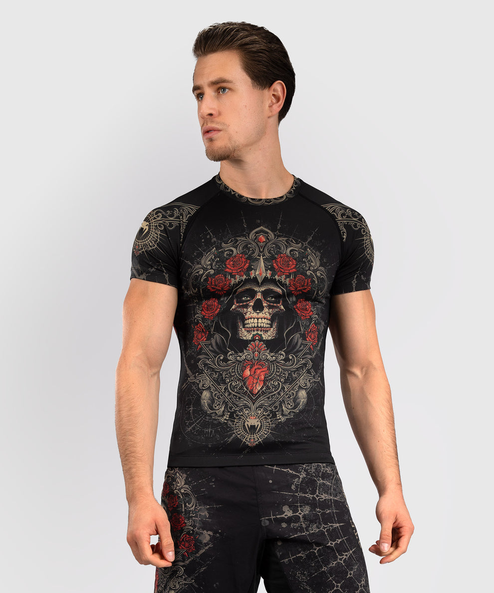 Venum Santa Muerte 5.0 Rashguard de manga corta, negro-Venum-05333-603