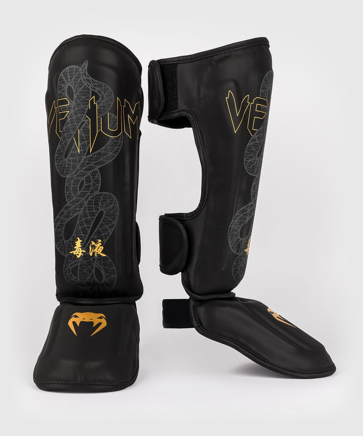 Venum Serpenti Shin Guards – Black/Gold, VENUM-05757-109
