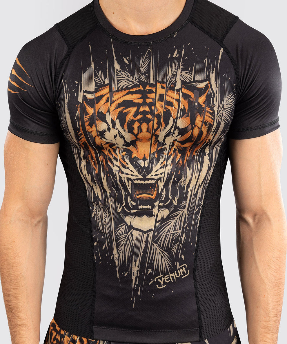 Rashguard de manga corta Tiger Venum-Negro, Venum-05340-117