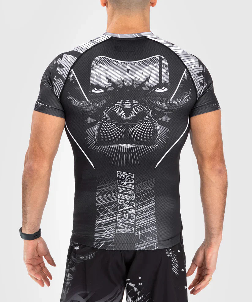 Venum Gorilla Jungle Rashguard de manga corta, negro/blanco-Venum-05077-108