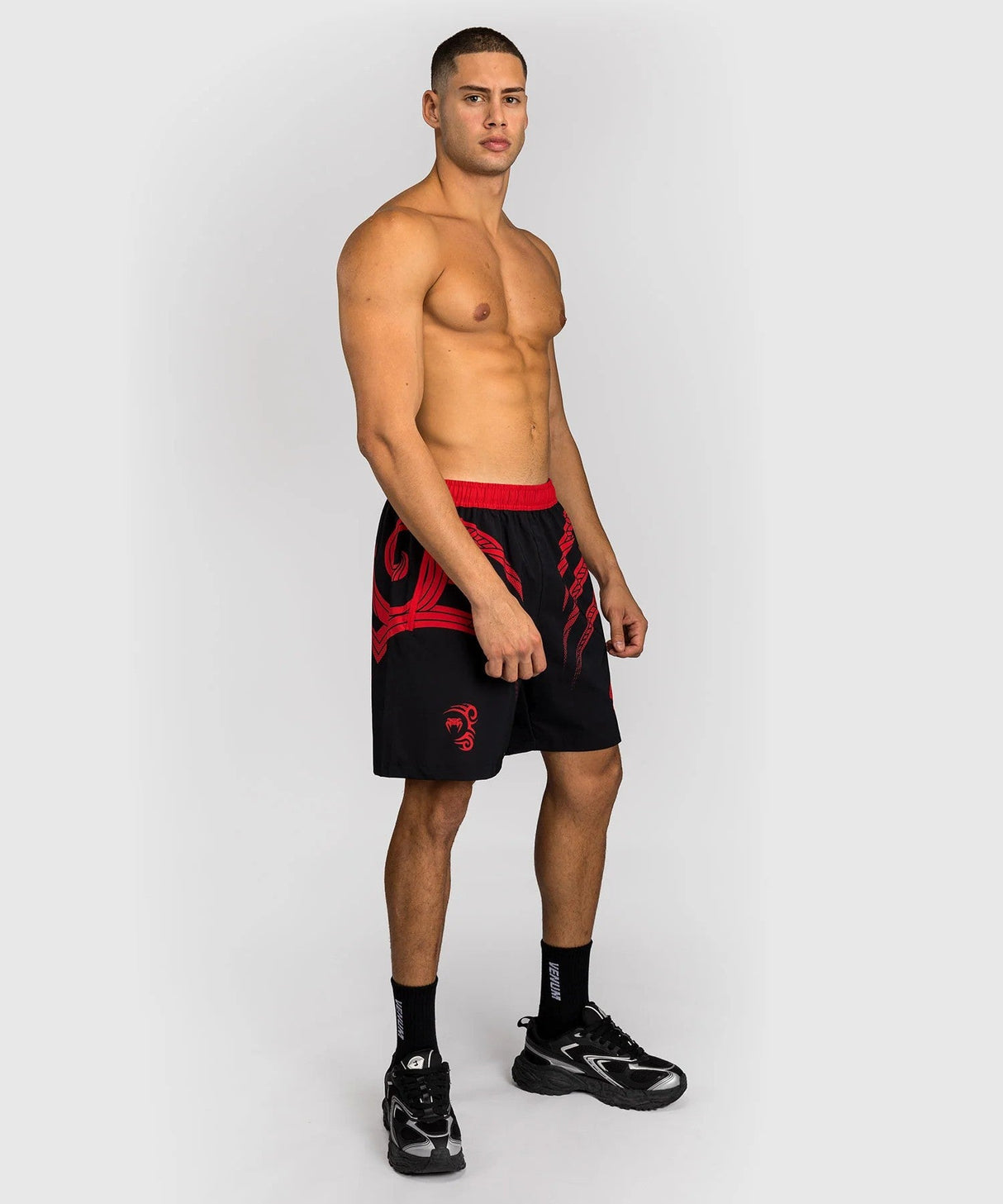 Venum x Mike Tyson Tiger Training Shorts – Black/Red, VENUM-06037-100