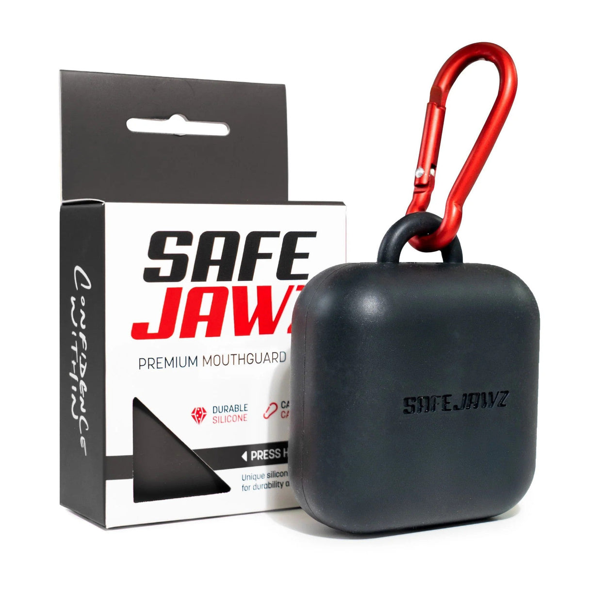 SafeJawz Premium Silicone Mouthguard Case – Black