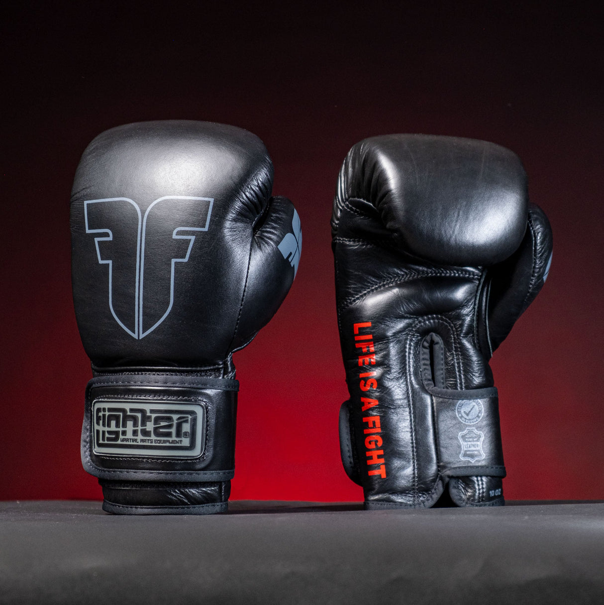Guantes de boxeo de entrenamiento de combate: negro, FBG-Trn-005