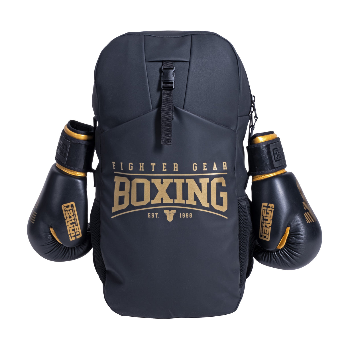 Fighter Mochila de rendimiento - negro/dorado, cuero de cuero