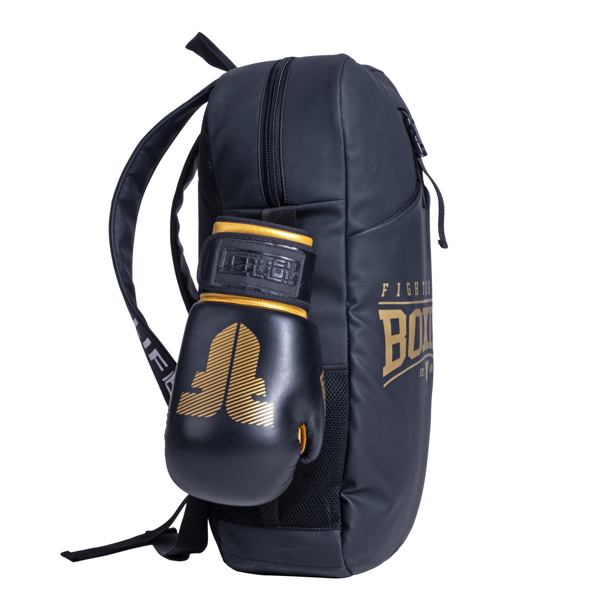 Fighter Mochila de rendimiento - negro/dorado, cuero de cuero