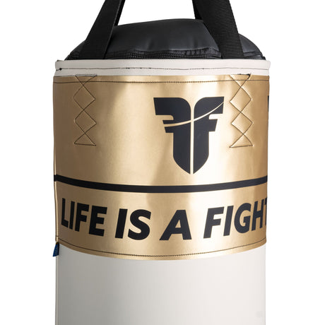 Fighter Boxsack Fitness – 120 cm / 150 cm – weiß/gold