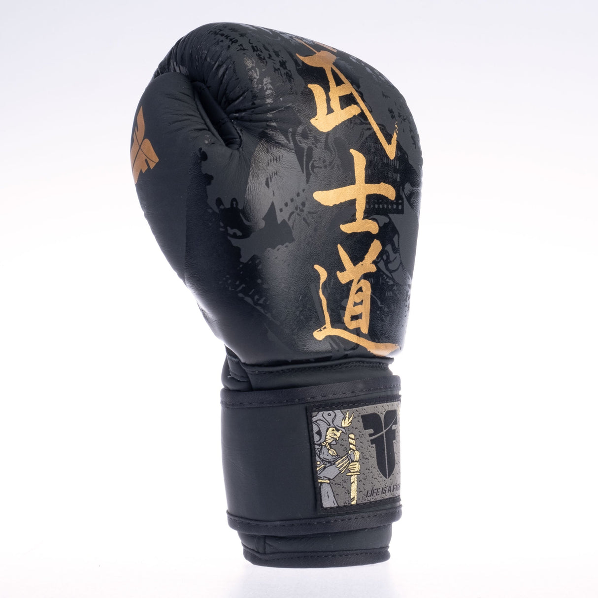 Fighter Samurai Boxing Gloves - black/gold, FBG-006-SBK