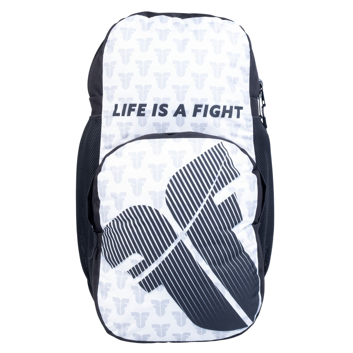 Fighter Mochila M-logotipo blanco, FBG-25-LG-WH