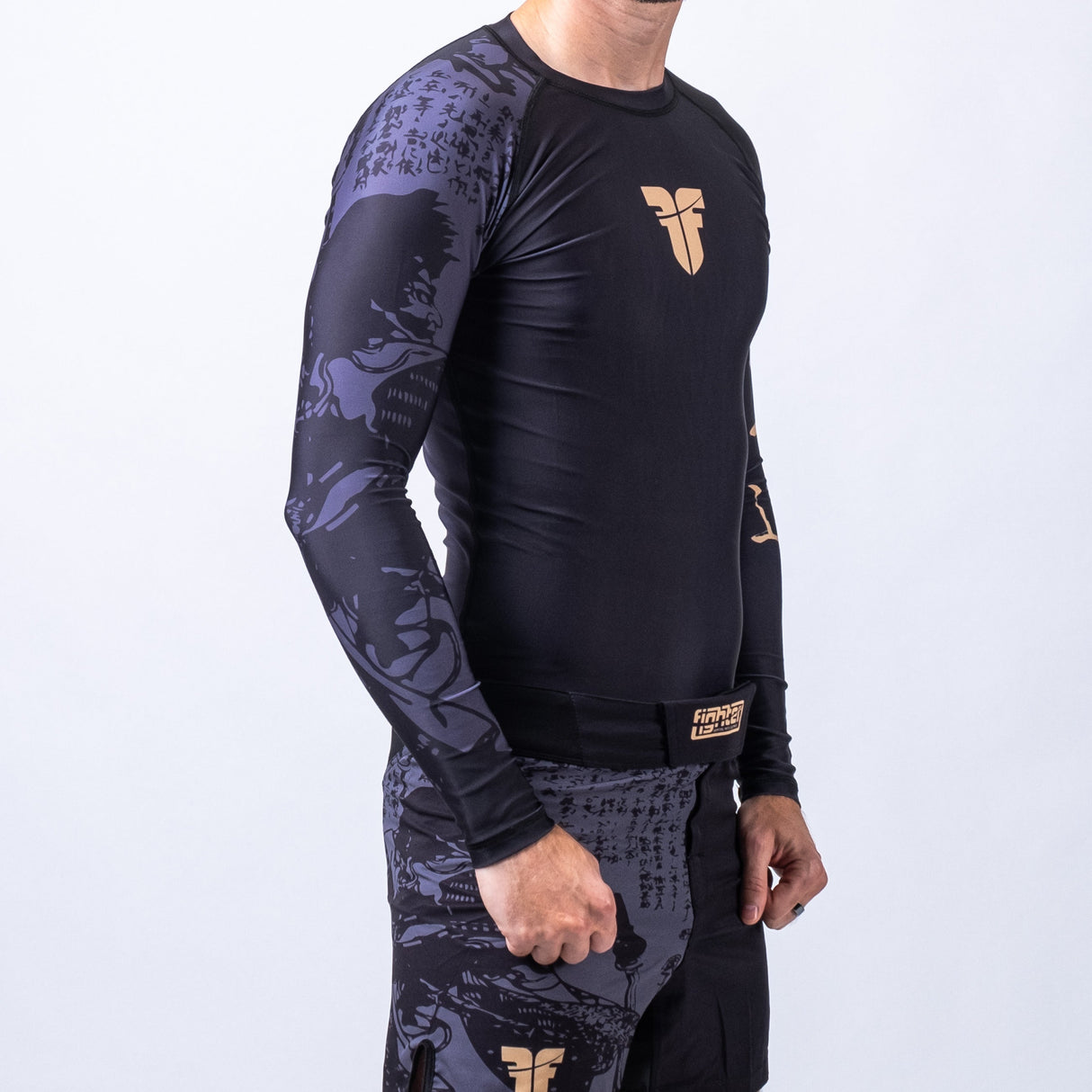Rashguard de combat Samurai à manches longues - noir/or, FRSG-SAM-01-LS