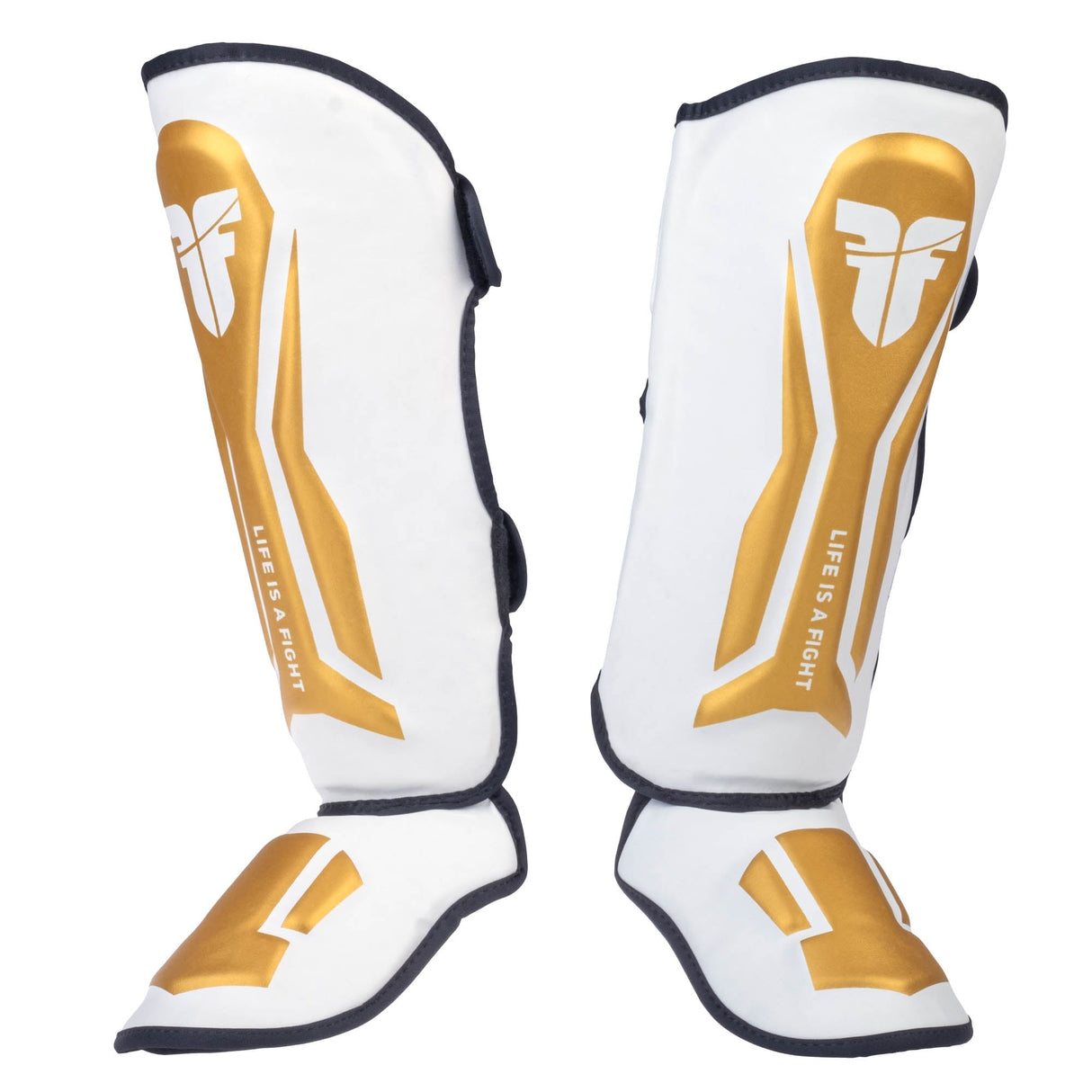Fighter Thai Ergo Shin Guards - white/gold, FSG-004-TRP-0112