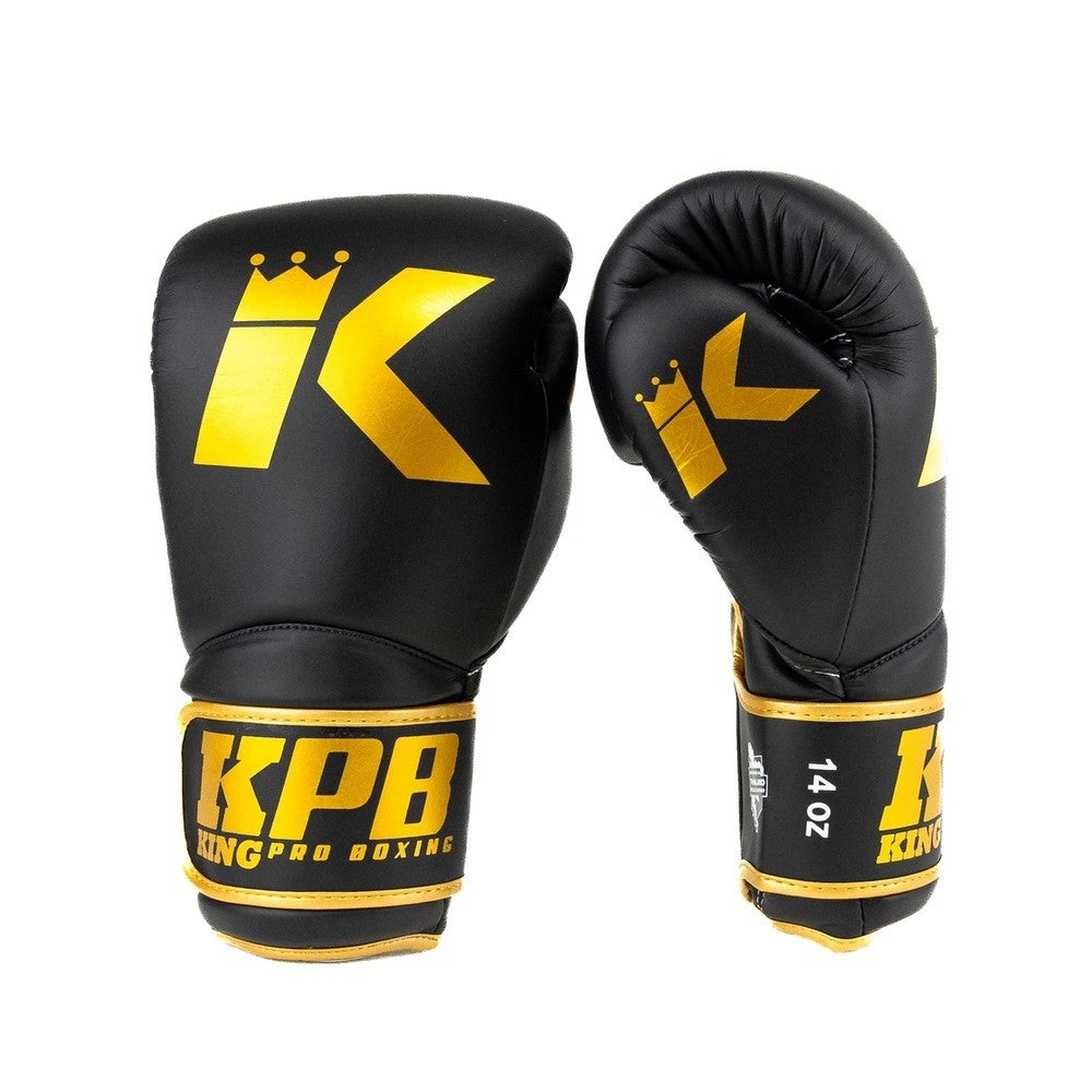 King Guantes de Pellis Pro Boxing-Negro/Oro, KPB/BGK-3