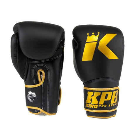 King Guantes de Pellis Pro Boxing-Negro/Oro, KPB/BGK-3