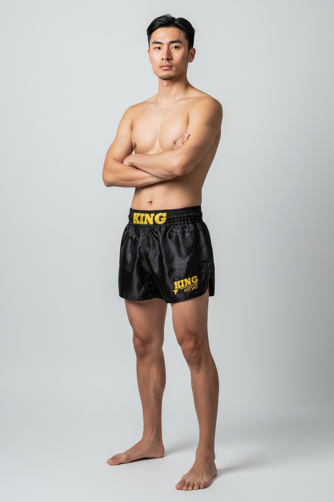 King Revo 2 Boxing Shorts – Black/Yellow, KPB-REVO-S-2
