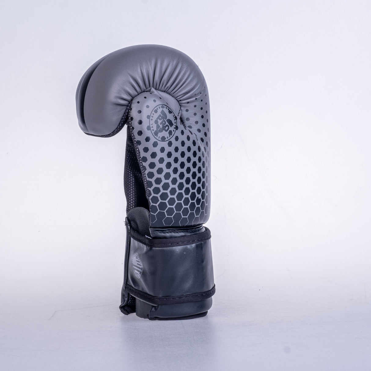 Guantes de mano abiertos de luchador-Gris/Negro, OHF-HXGR-0209