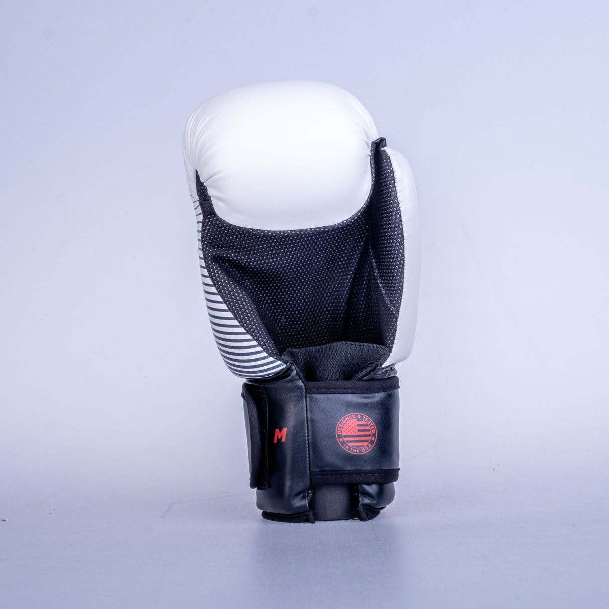 Guantes de mano abiertos de luchador-blanco/negro, OHF-Pro-0102