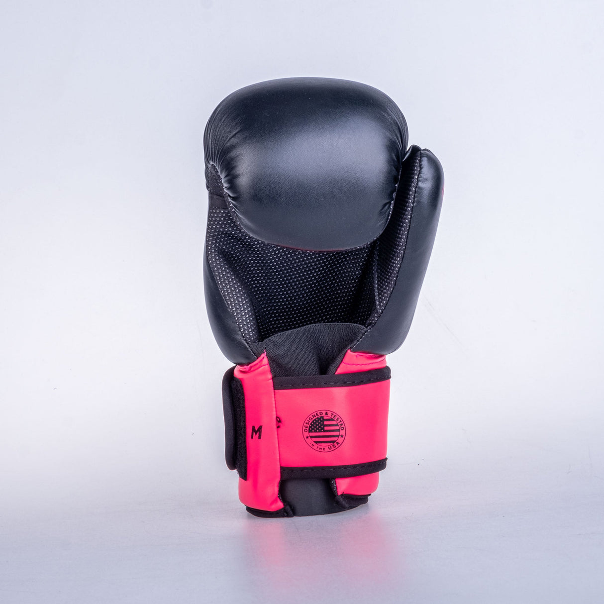 Guantes de mano abiertos de luchador-Negro/Pink, OHF-WRD-0207