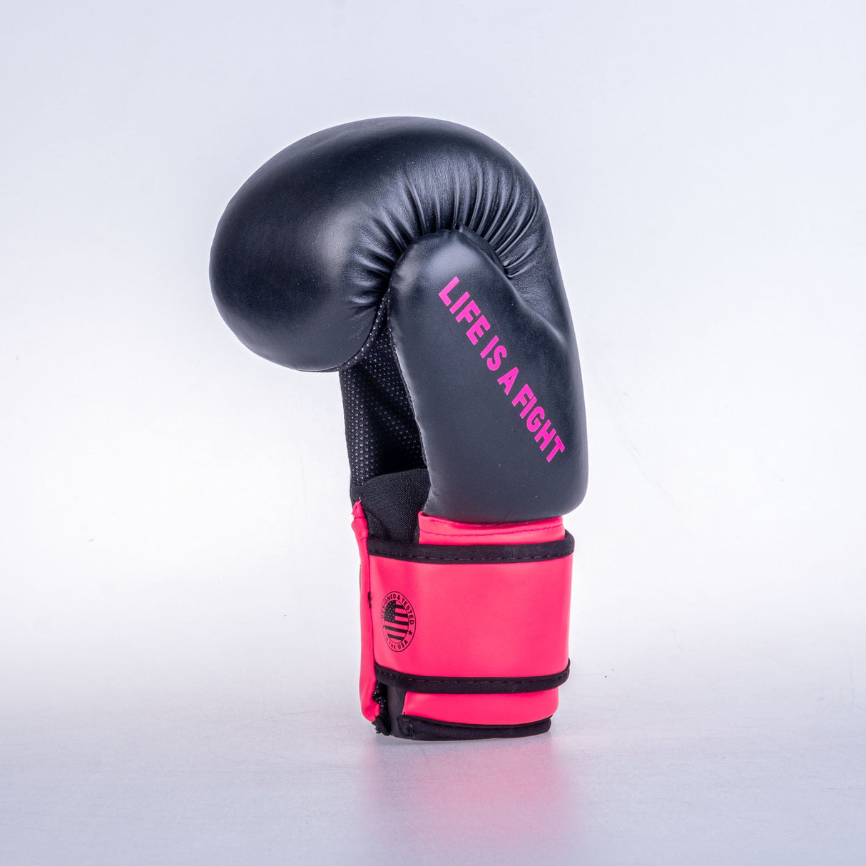 Guantes de mano abiertos de luchador-Negro/Pink, OHF-WRD-0207
