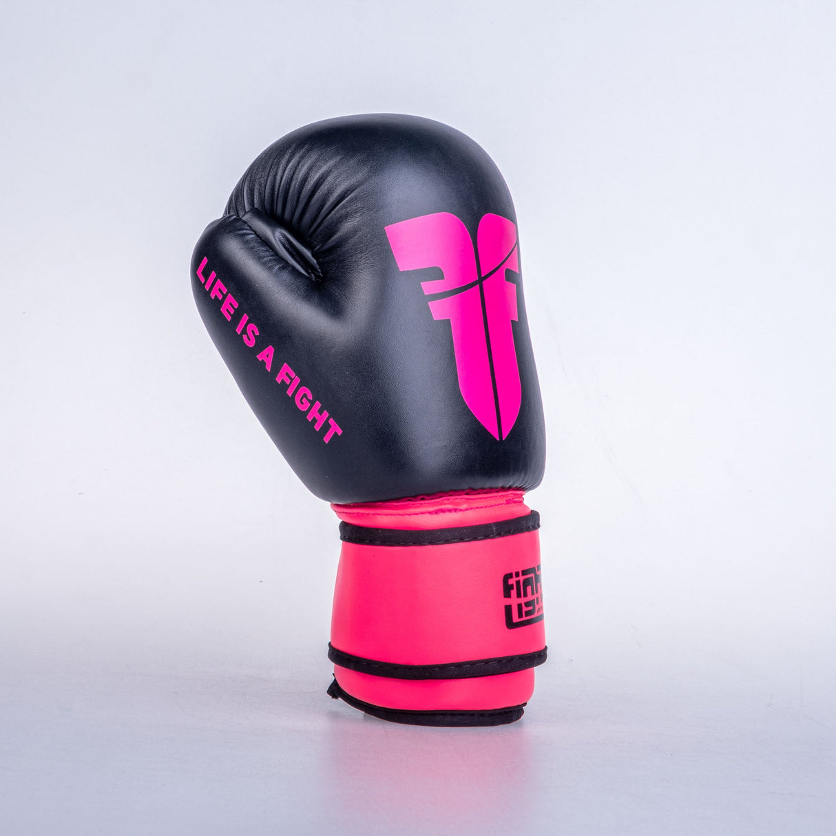 Guantes de mano abiertos de luchador-Negro/Pink, OHF-WRD-0207