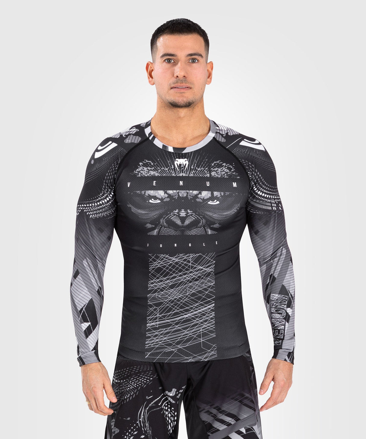 Rashguard à manches longues Venum Gorilla Jungle - noir/blanc, VENUM-05078-108