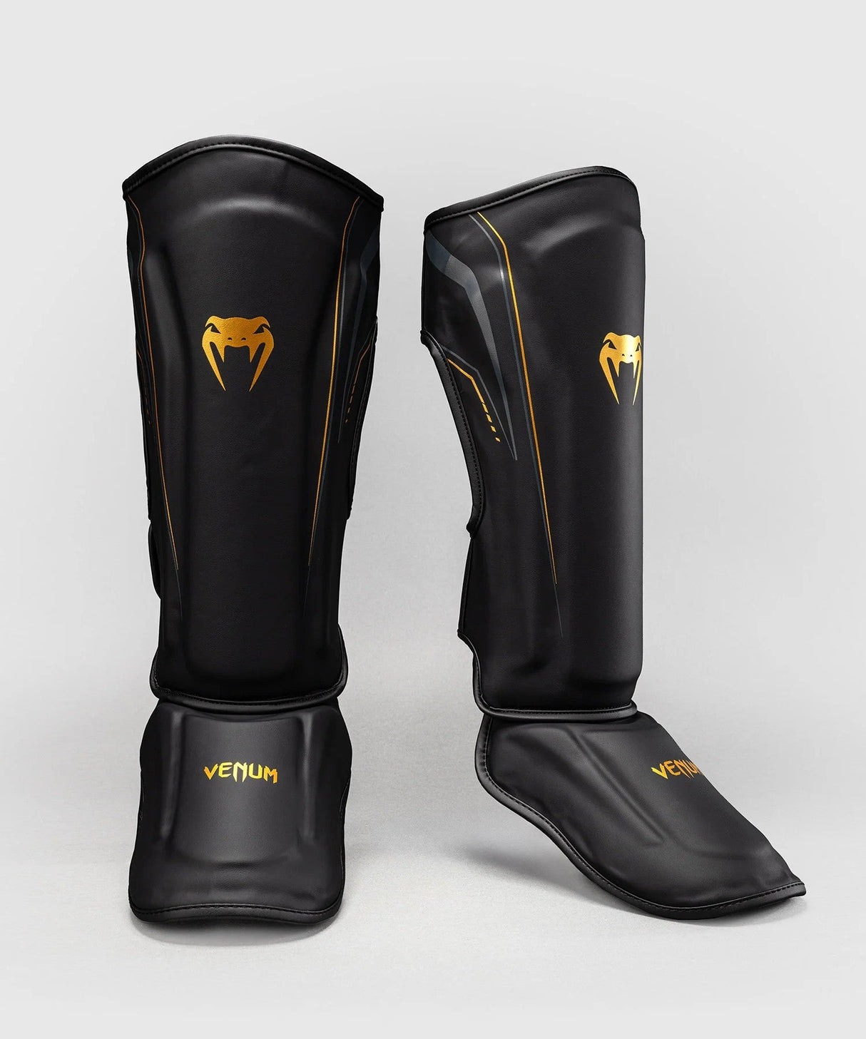Venum Streamline Shin Guards - Black/Gold, VENUM-06305-126