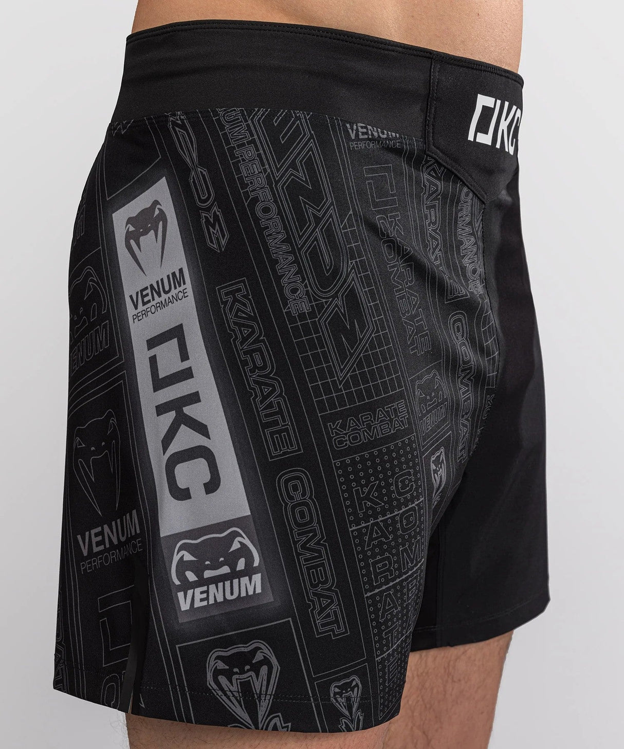 Fight Shorts Venum Karate Combat - Black/Grey, VENUM-06230-109