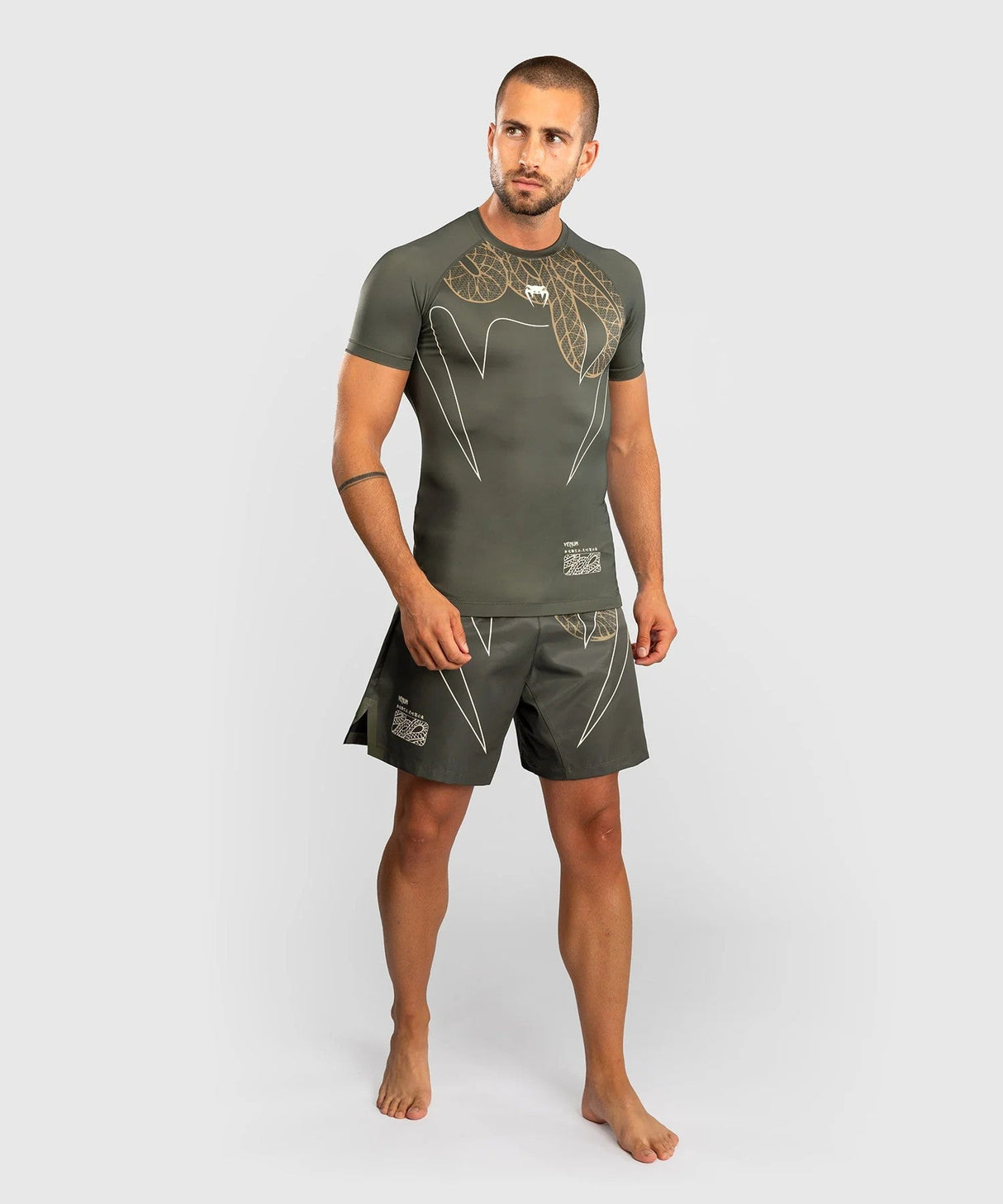 Venum Serpenti Kurzarm-Rashguard – Khaki, VENUM-05749-590