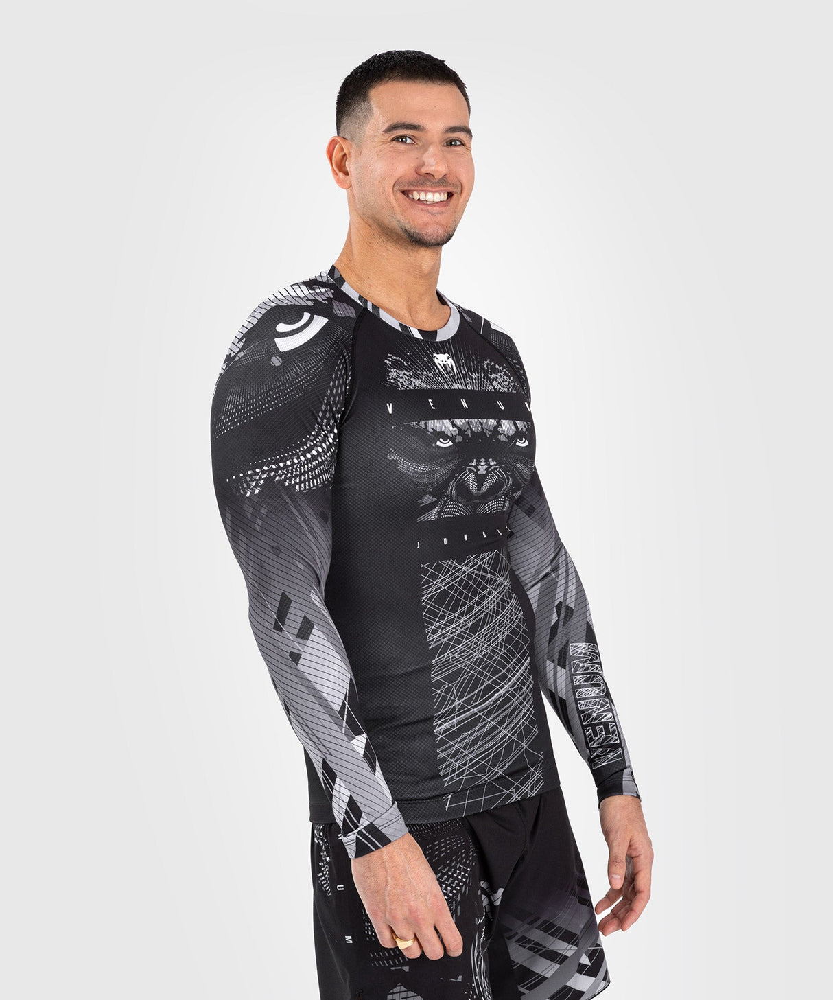 Rashguard à manches longues Venum Gorilla Jungle - noir/blanc, VENUM-05078-108