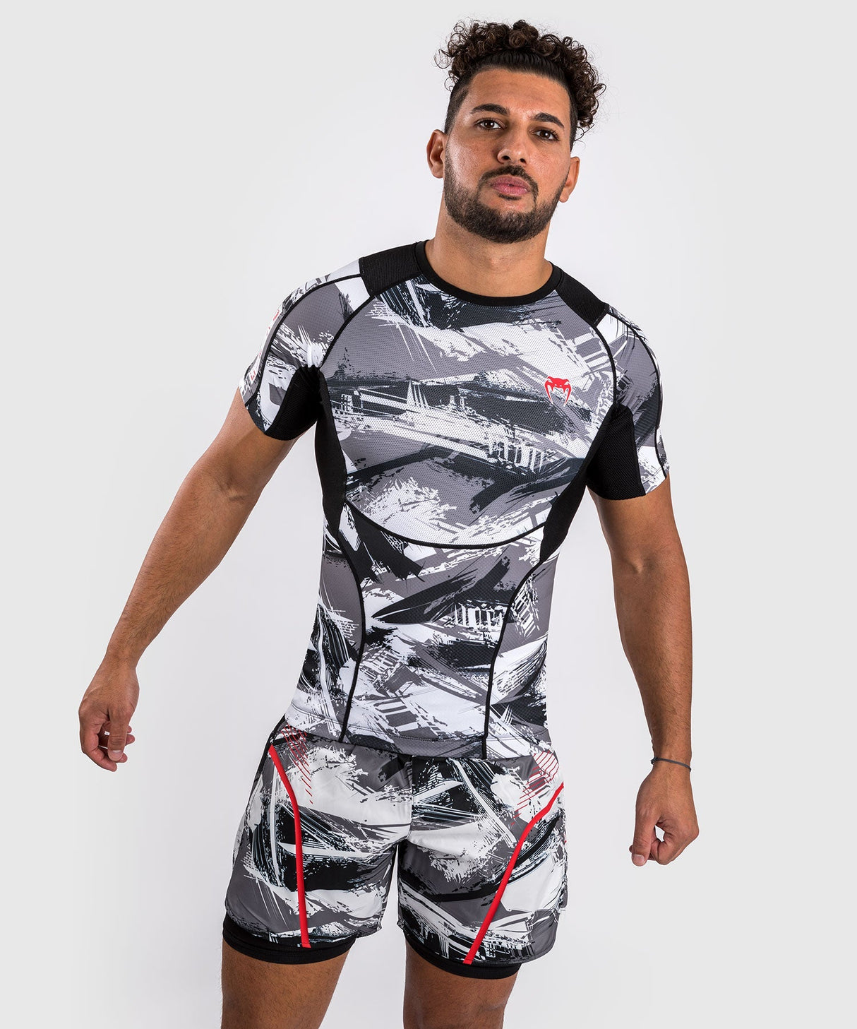 Rashguard Venum Electron 3.0 - gris/rouge, VENUM-04552-618