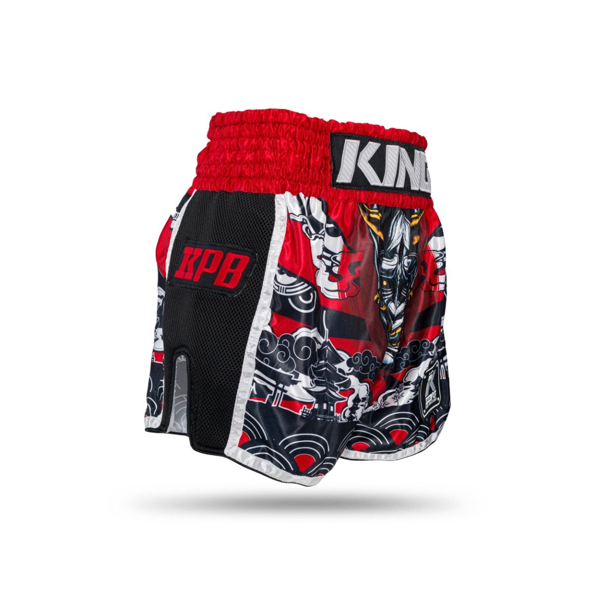 King Muay Thai Shorts Hanya - Negro/Rojo, KPB/Hanya Rd