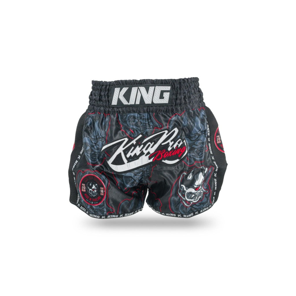 King Muay Thai short DEMON - black/blue, KPB DEMON 1