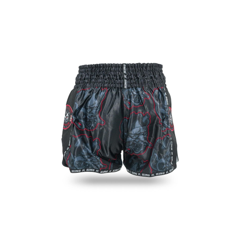 King Muay Thai short DEMON - black/blue, KPB DEMON 1