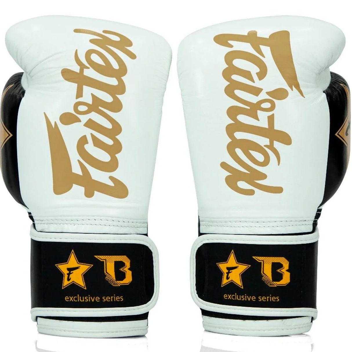 Serie de guantes de boxeo Fairtex-White/Gold FXB-BG-V2-WH/BK/Gold