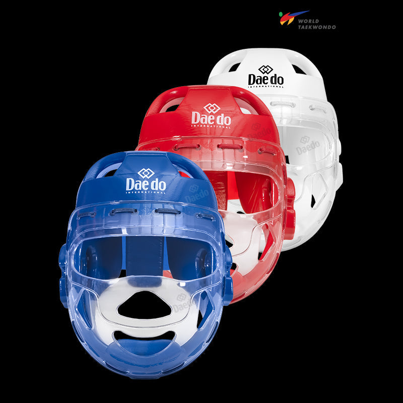 Daedo Taekwondo Headguard mit Maske WT - White, Pro 20916