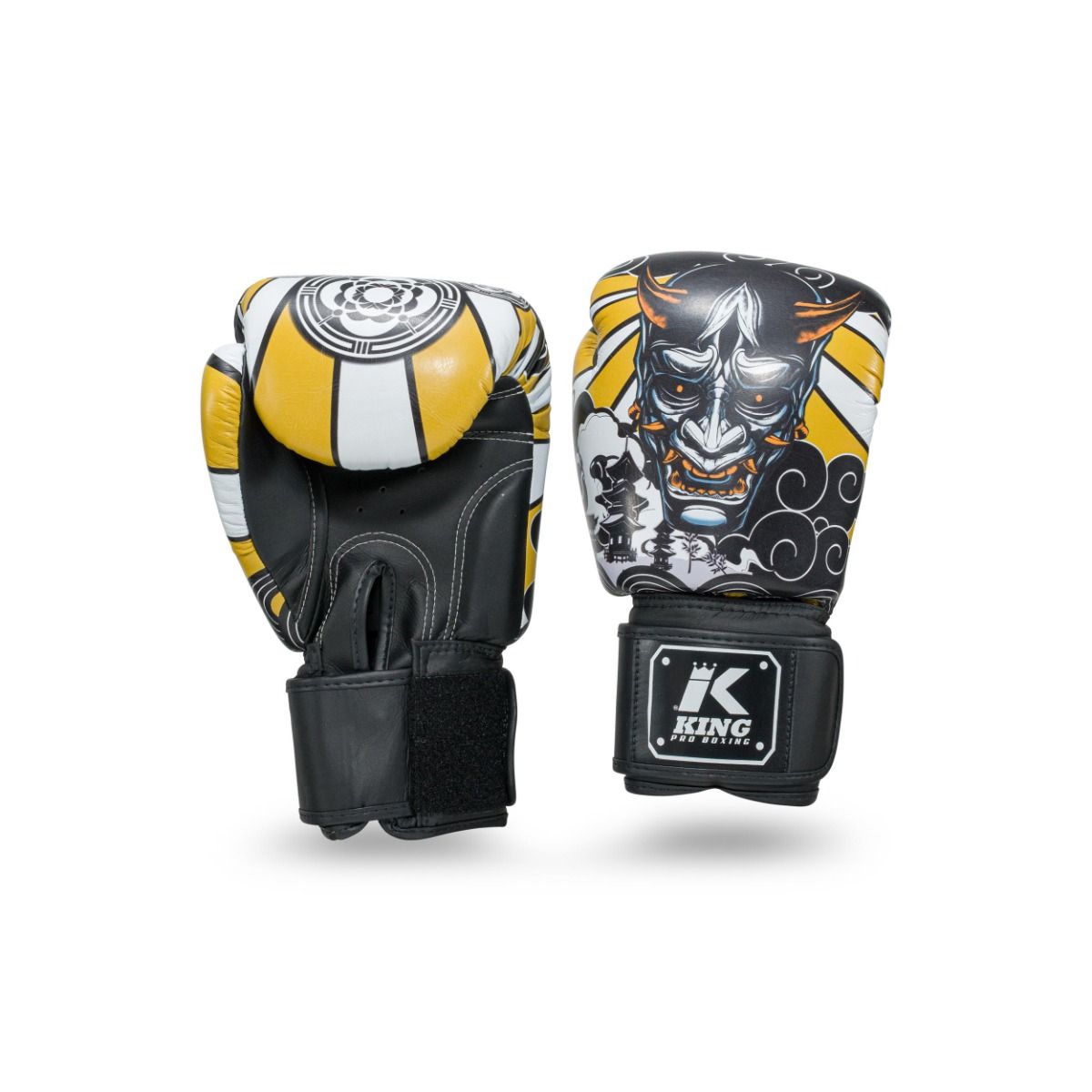 Guantes de boxeo King Pro Boxing Hannya - Negro/Amarillo, KPB/BG Hanya GD