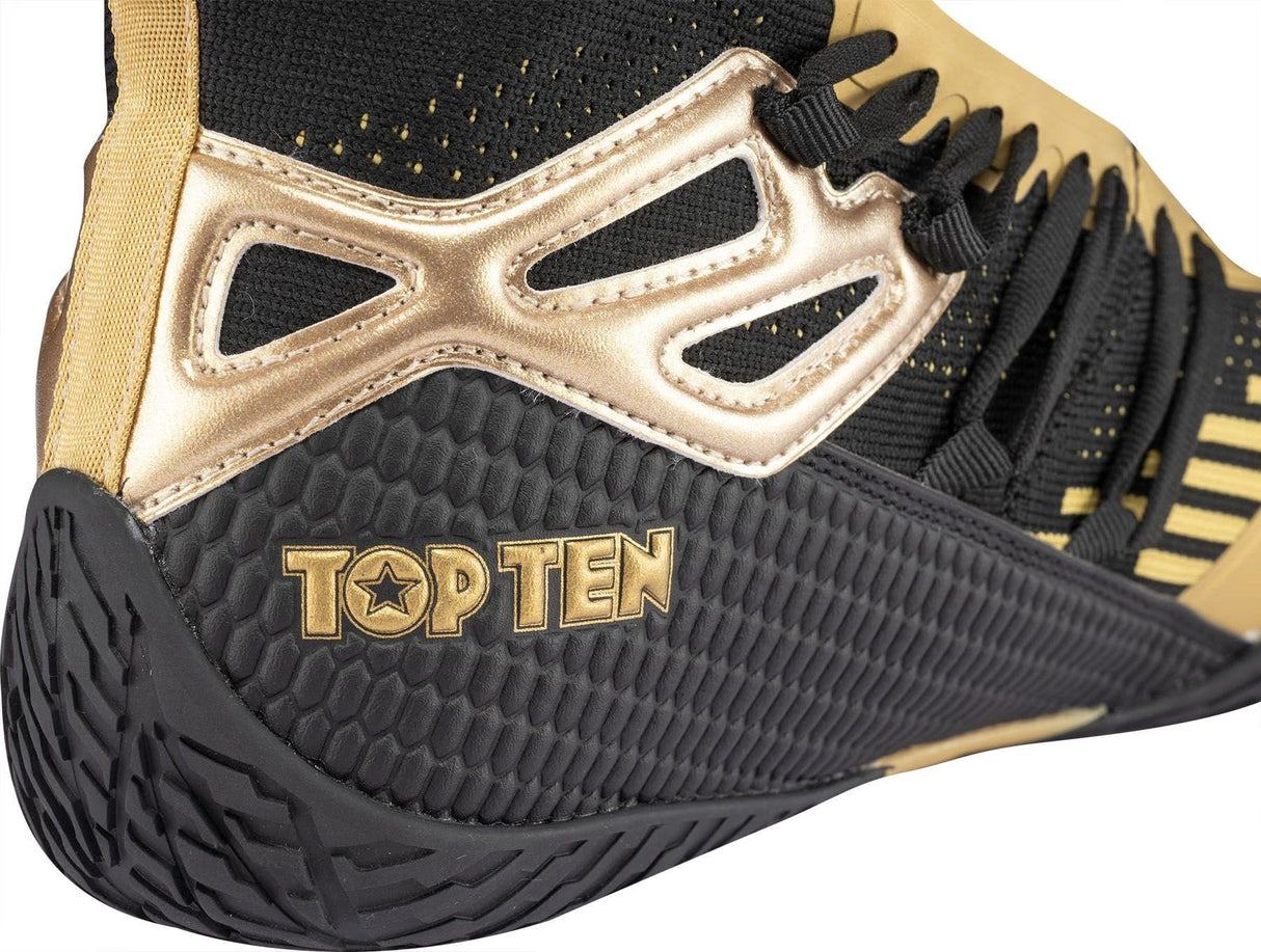 TOP TEN Footworker Boxstiefel – Schwarz/Gold, 1175-9