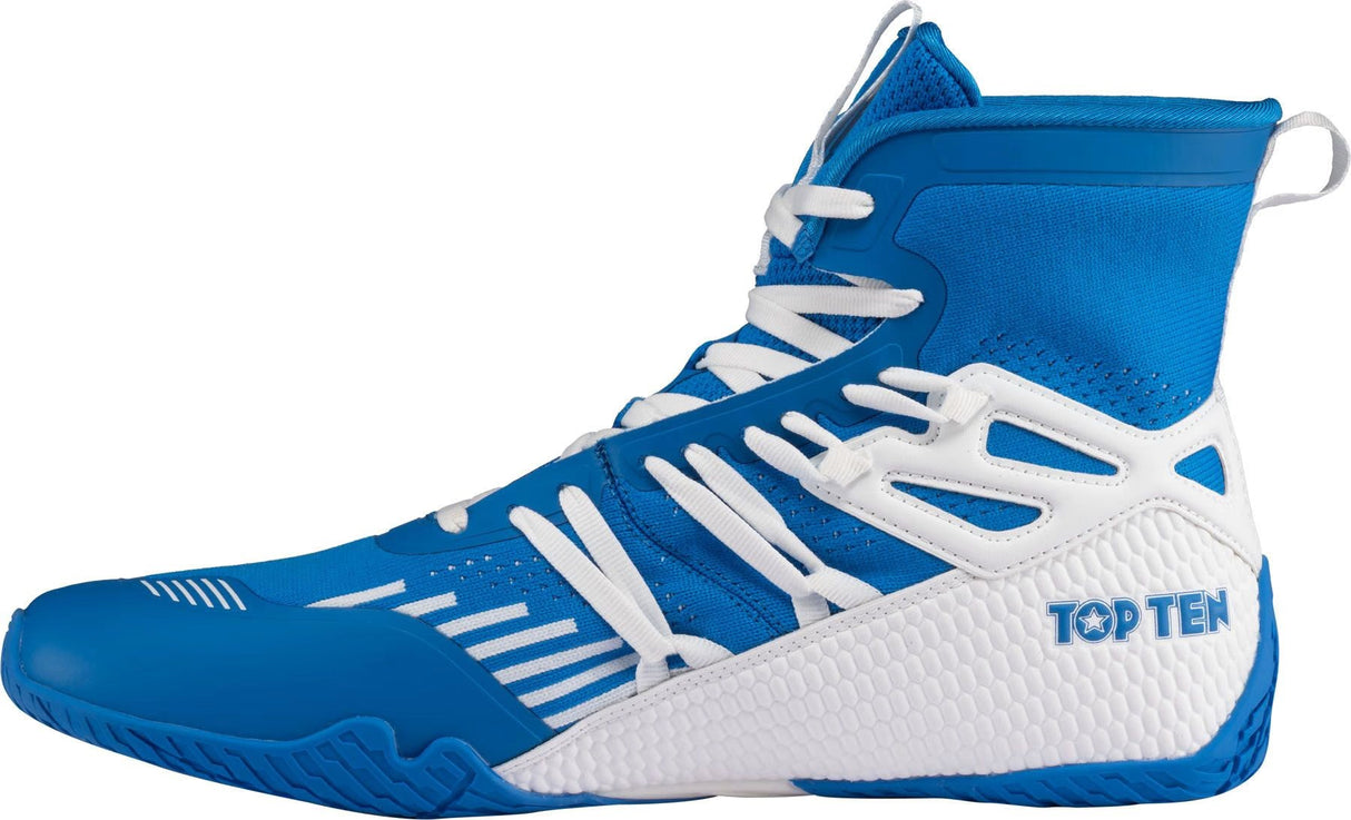 TOP TEN botas de boxeo Footworker – Azul/Blanco, 1175-60