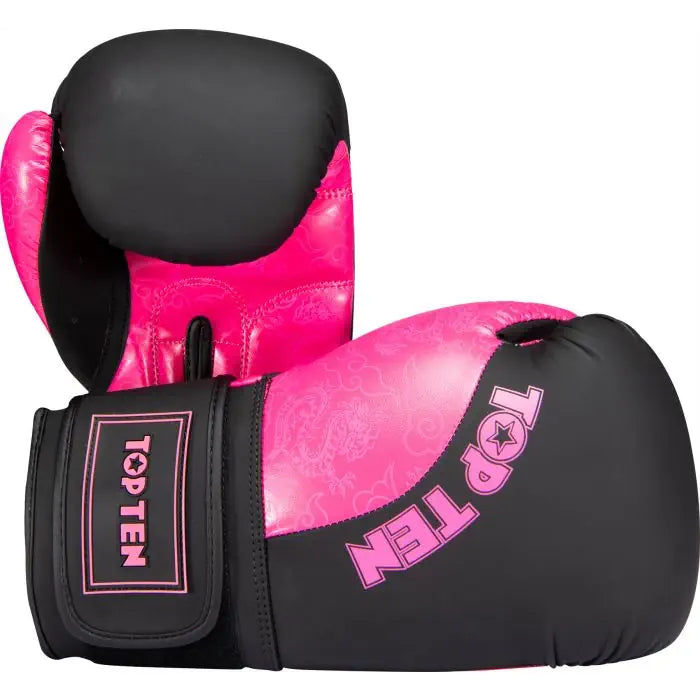 Guantes de boxeo "Dragon" Top Diez - Negro/Pink, 22197-97