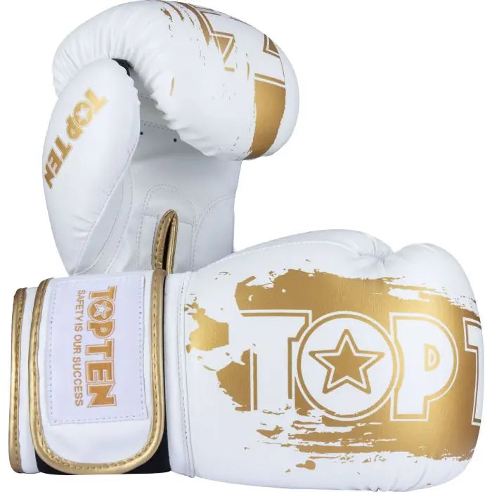 Gants de boxe Top Ten « Power Ink Golden Star » - blanc/or, 22662-1212