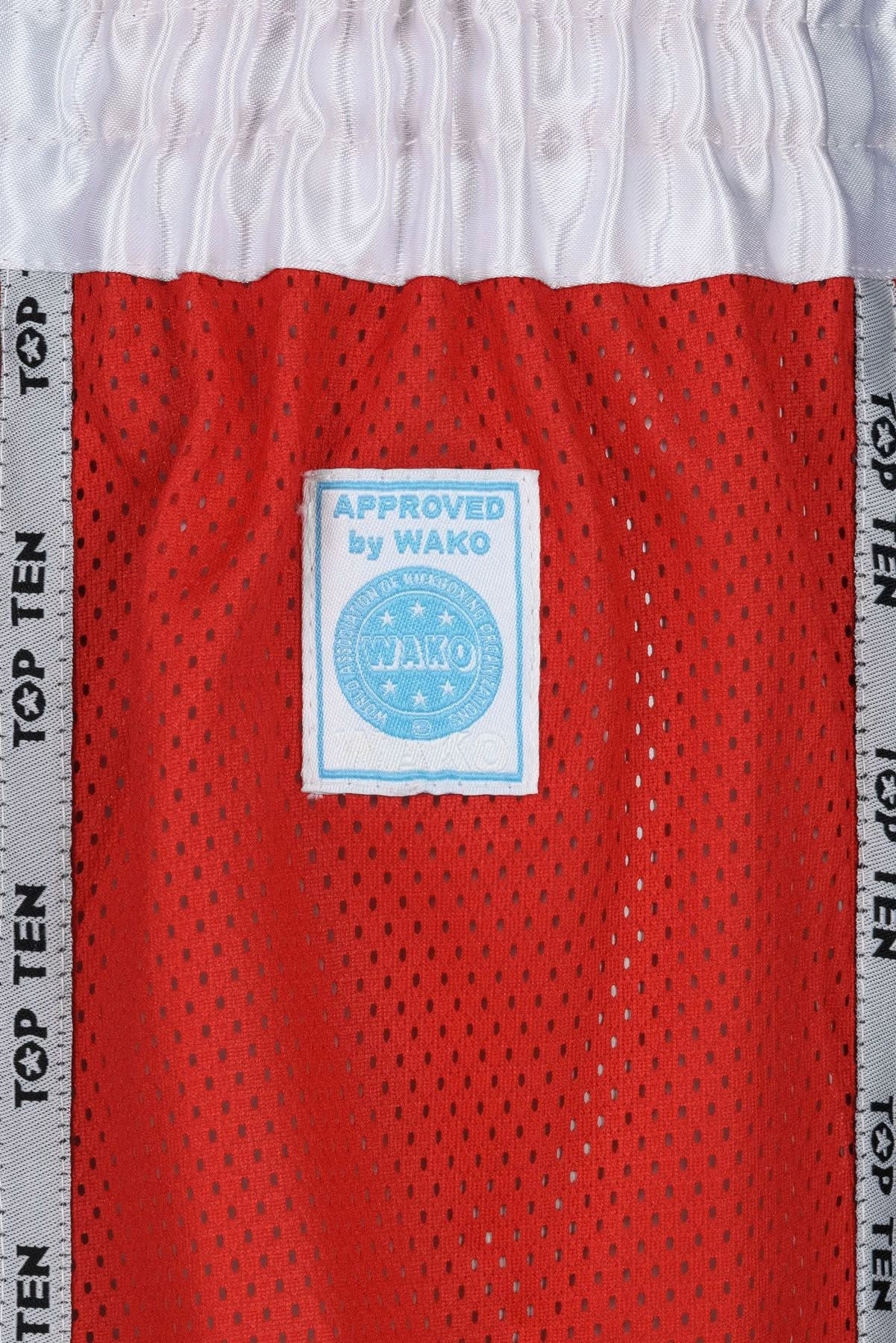 Top Ten “Legacy25” WAKO kickboxing shorts – red, 18643-4