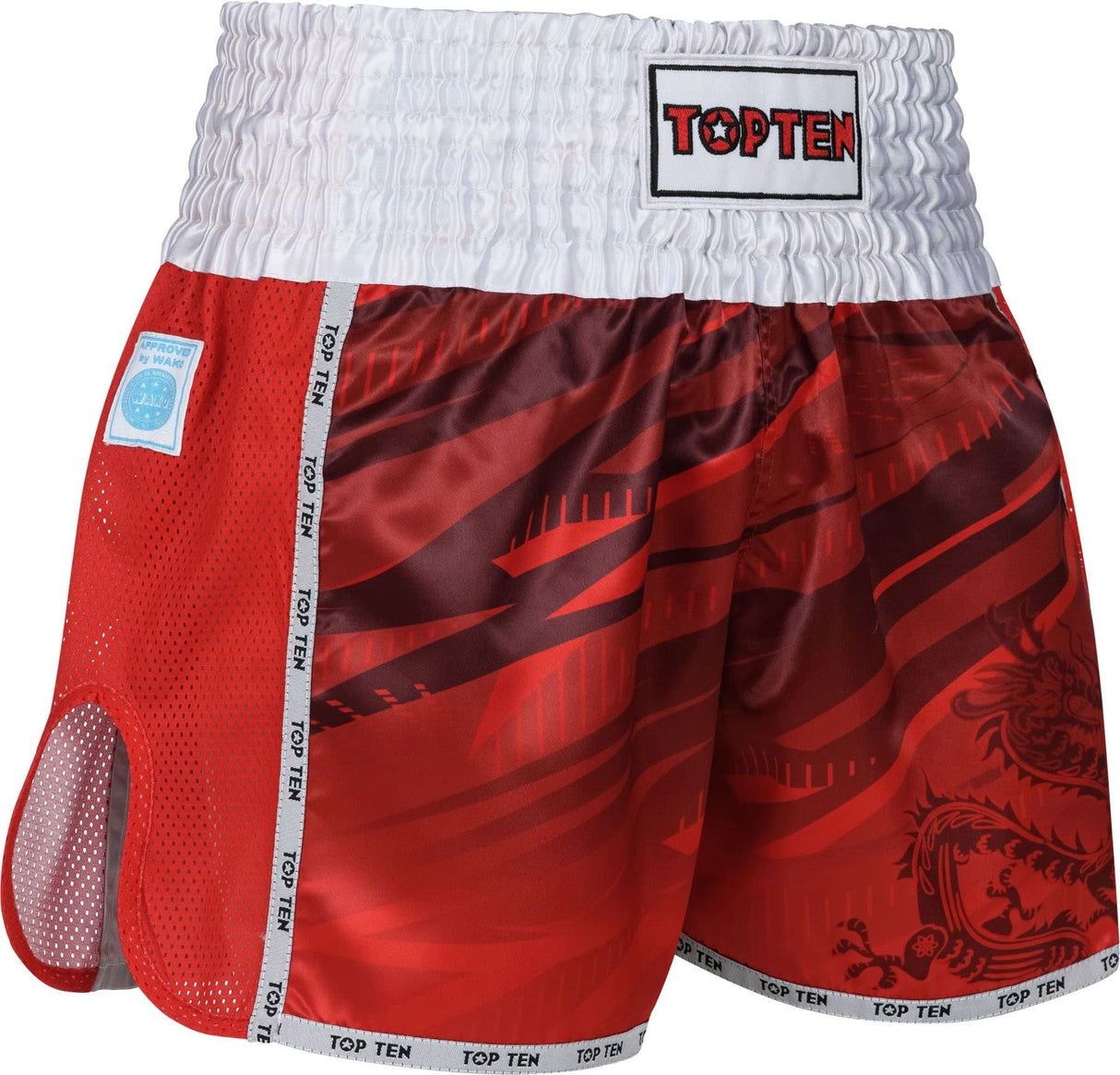Top Ten “Legacy25” WAKO kickboxing shorts – red, 18643-4