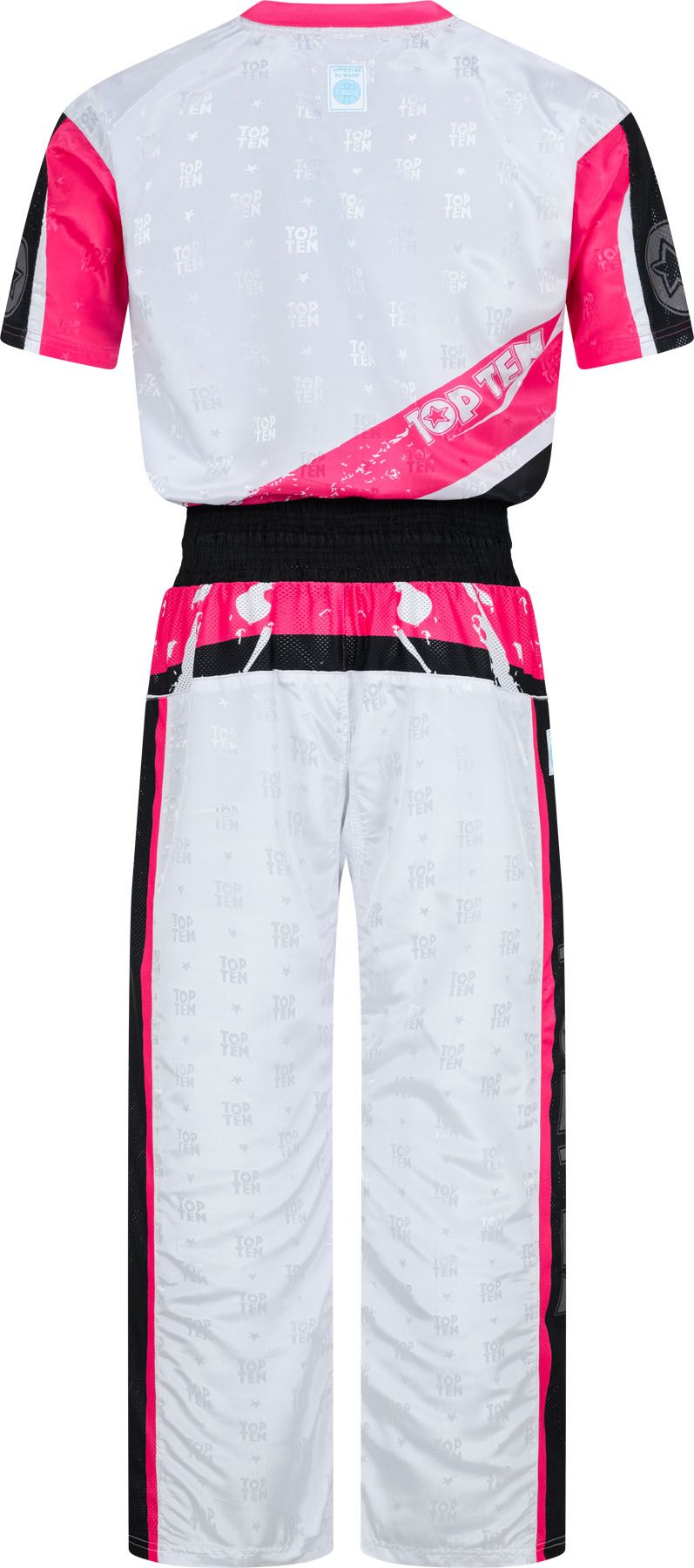 Top dix uniformes des arts urbains - blanc / rose, 16814-1