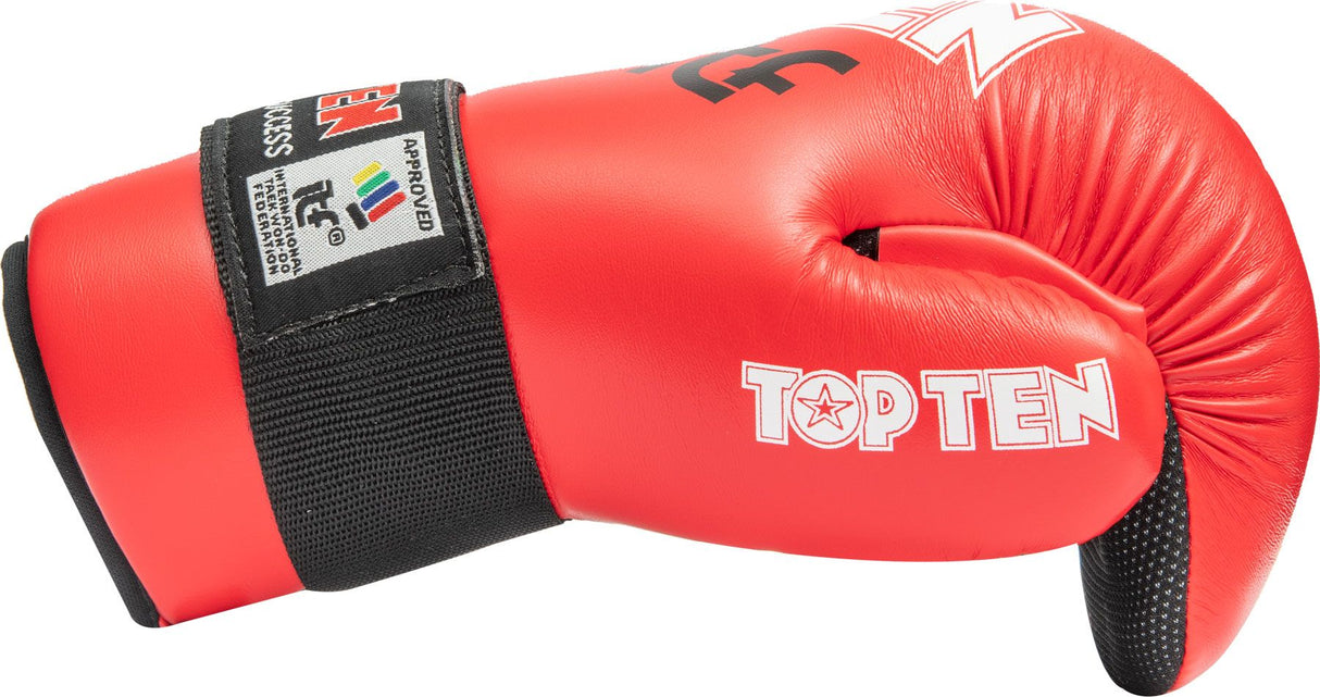TOP TEN ITF-Handschuhe mit offener Handfläche – Rot – 21653-4