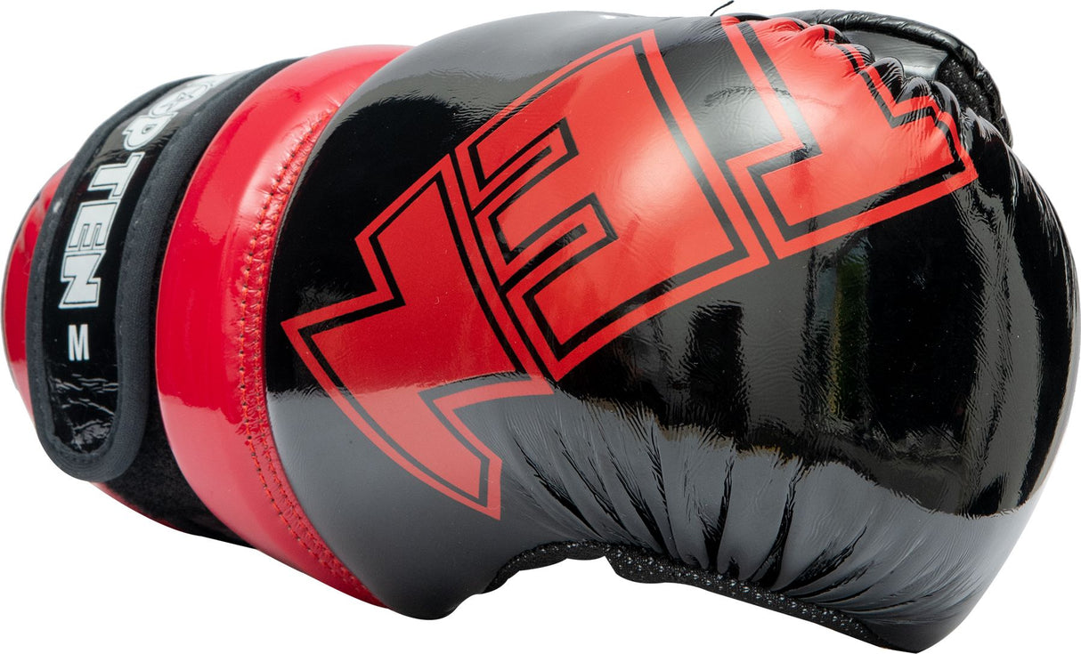 TOP TEN BLOCK Handschuhe mit offener Handfläche – Schwarz/Rot – 21656