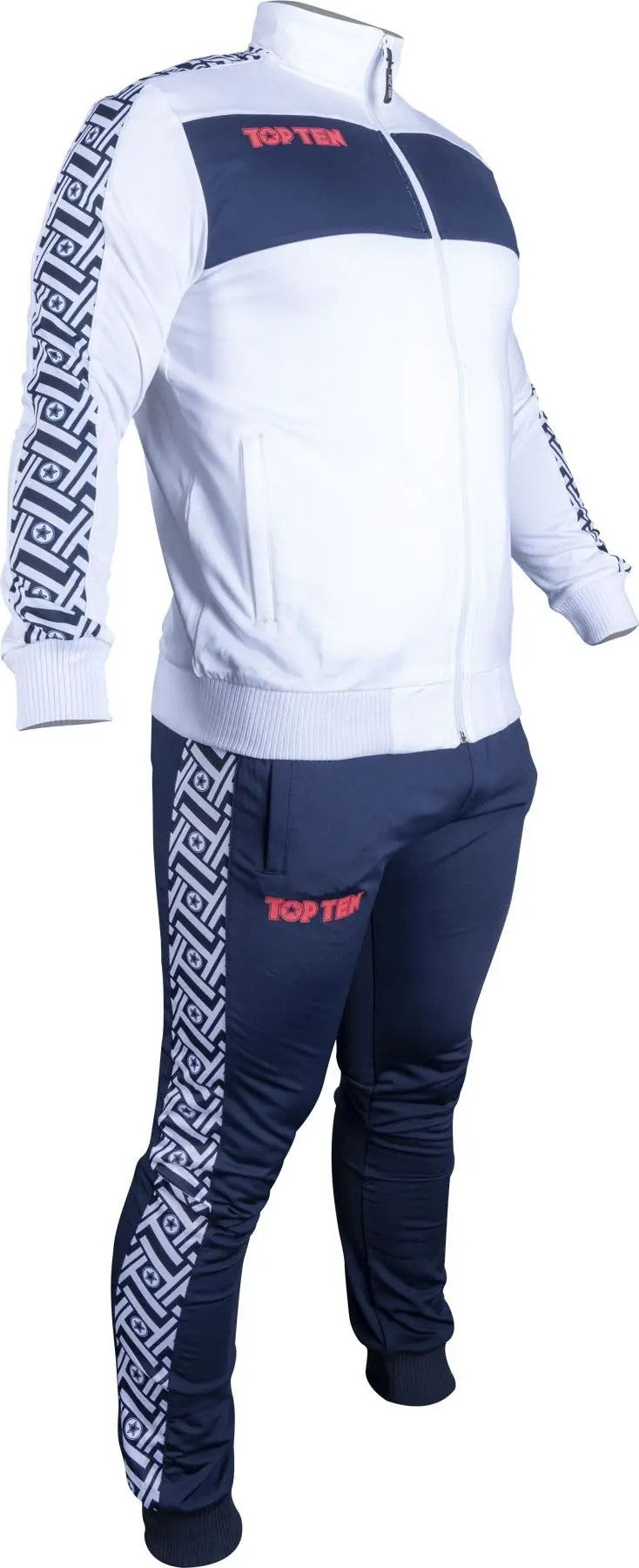 Herren-Trainingsjacke TOP TEN Prism – weiß/blau, 7880-16